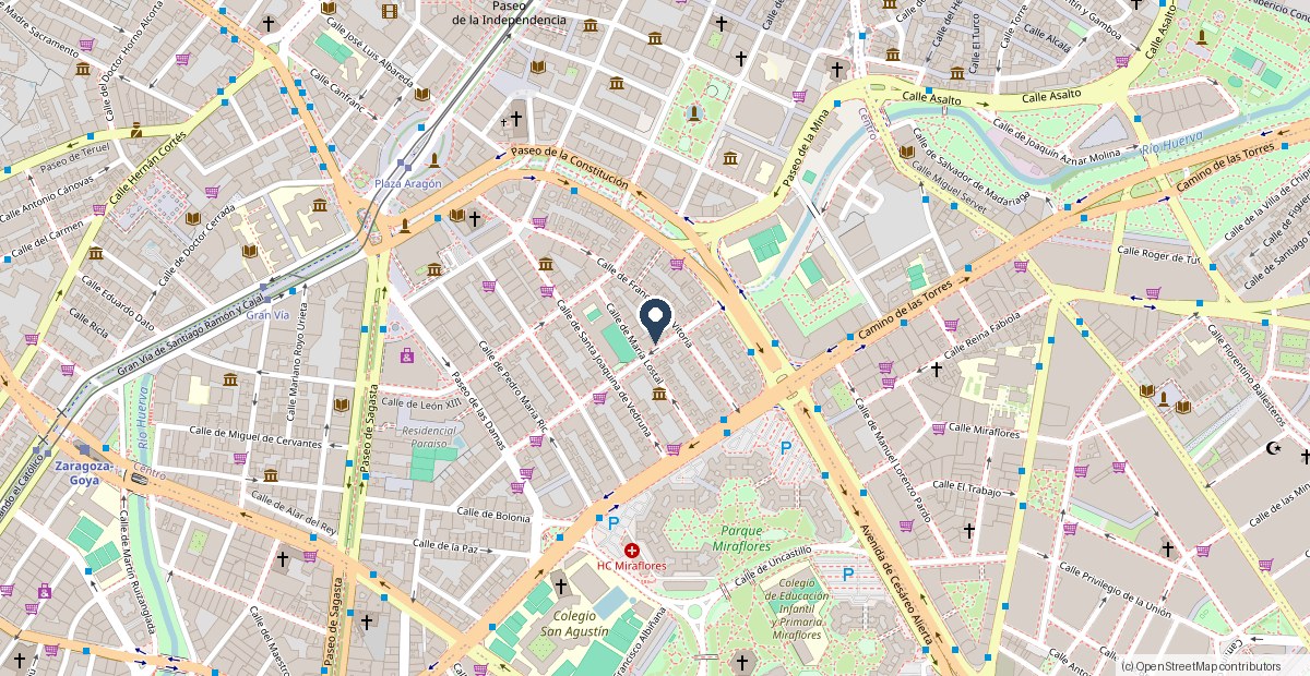Mapa de la Clínica Dental Cardona en Zaragoza, Clínica Dental Cardona, Calle de San Vicente Mártir 17, 50008 Zaragoza
